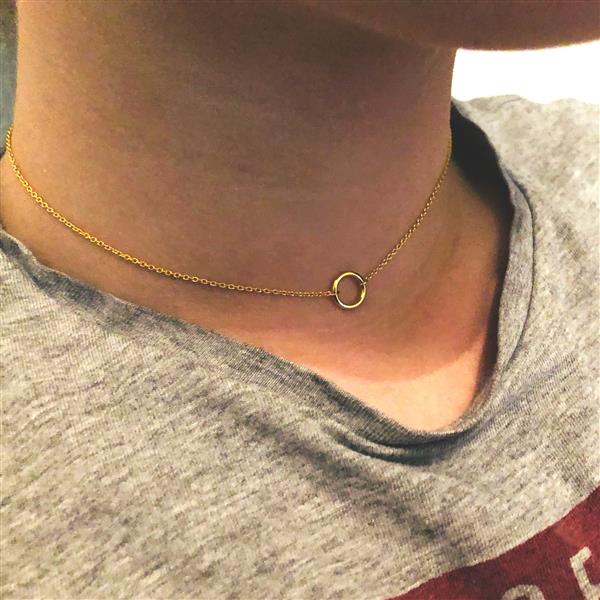 Grote foto goud op zilver karma kleine cirkel choker ketting sieraden tassen en uiterlijk kettingen