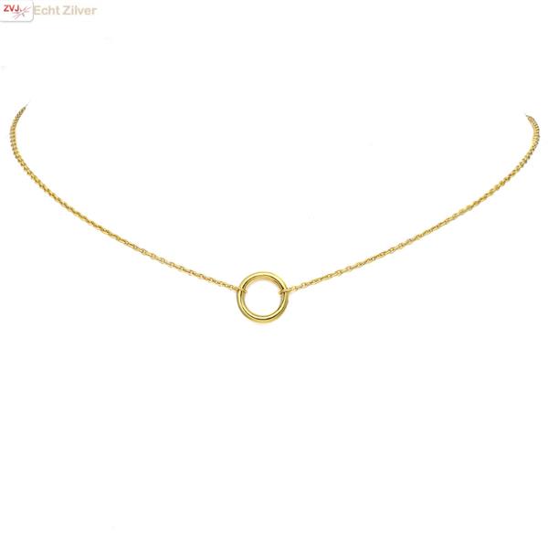 Grote foto goud op zilver karma kleine cirkel choker ketting sieraden tassen en uiterlijk kettingen