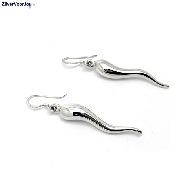 Grote foto zilveren swirl oorhangers sieraden tassen en uiterlijk oorbellen