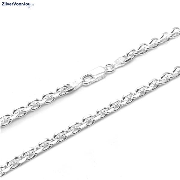 Grote foto zilveren anker ketting 60 cm en 4 mm breed sieraden tassen en uiterlijk kettingen
