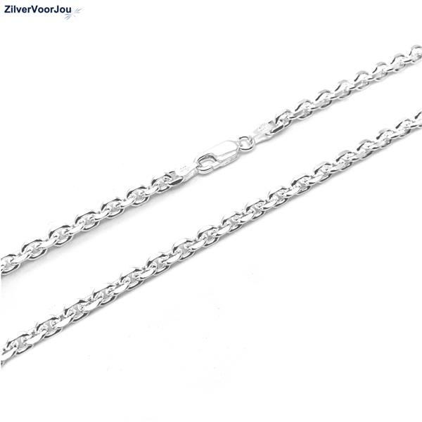 Grote foto zilveren anker ketting 60 cm en 4 mm breed sieraden tassen en uiterlijk kettingen