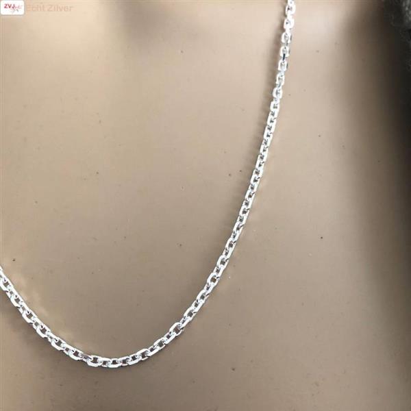 Grote foto zilveren anker ketting 45 cm en 2.7 mm breed sieraden tassen en uiterlijk kettingen