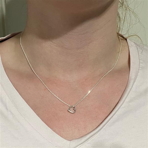 Grote foto zilveren desing hartje ketting sieraden tassen en uiterlijk kettingen