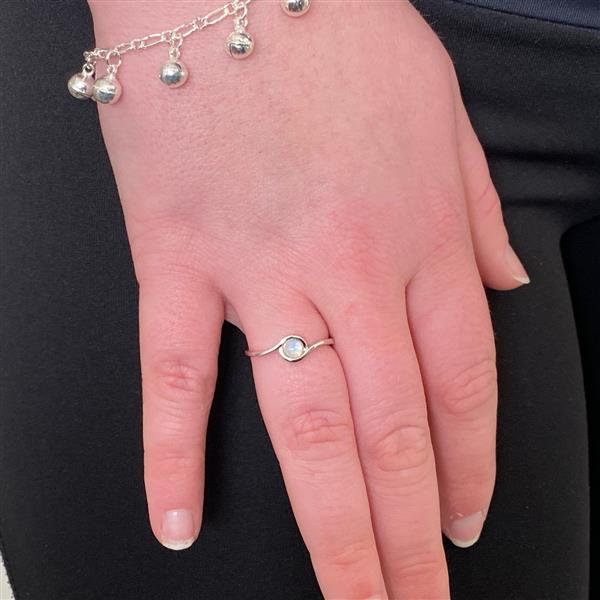 Grote foto zilveren maansteen oog ring sieraden tassen en uiterlijk ringen voor haar