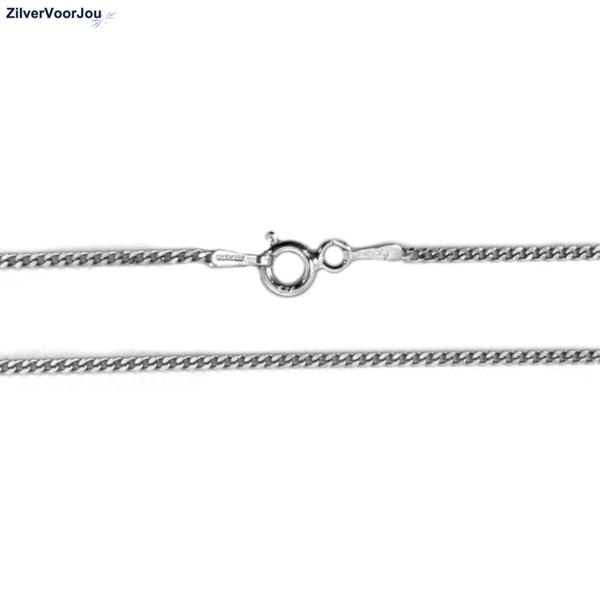 Grote foto zilveren gourmet ketting rhodium 40 cm 1.5mm sieraden tassen en uiterlijk kettingen