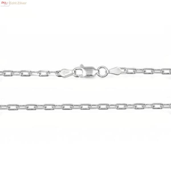 Grote foto zilveren vierkante kabel ketting 80 cm 3 9mm sieraden tassen en uiterlijk kettingen