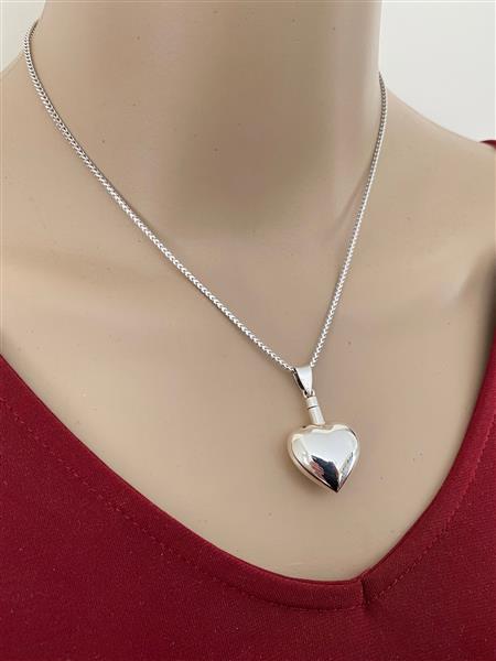 Grote foto zilveren bol hart ashanger sieraden tassen en uiterlijk kettingen