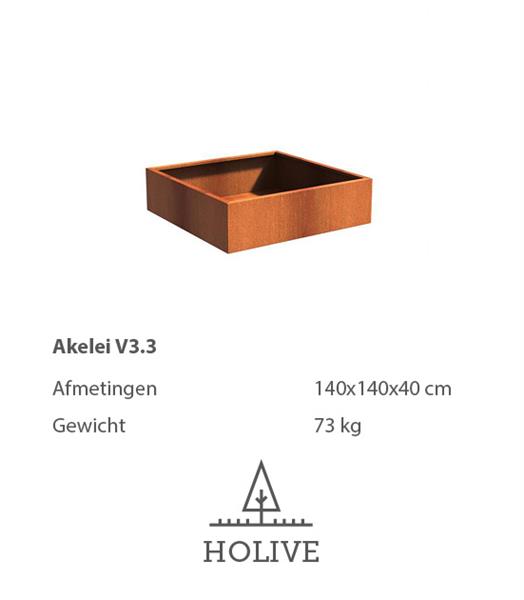 Grote foto cortenstaal akelei v3.3 plantenbak 140x140x40 cm. tuin en terras bloembakken