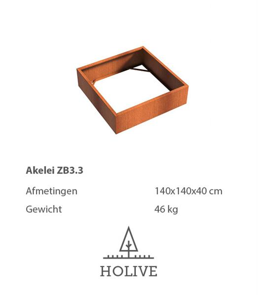 Grote foto cortenstaal akelei zb3.3 plantenbak 140x140x40 cm. tuin en terras bloembakken