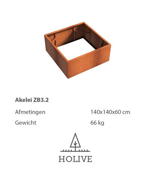 Grote foto cortenstaal akelei zb3.2 plantenbak 140x140x60 cm. tuin en terras bloembakken