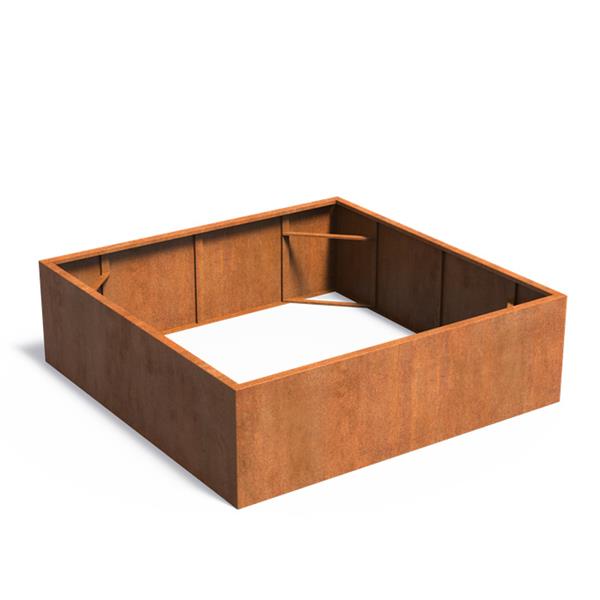 Grote foto cortenstaal akelei zb1.2 plantenbak 200x200x60 cm. tuin en terras bloembakken