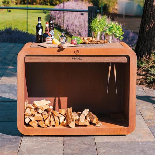 Grote foto forno standaard workstation standaard fss.1200 geschikt voor bijv. pizzaoven. tuin en terras buitenkeukens