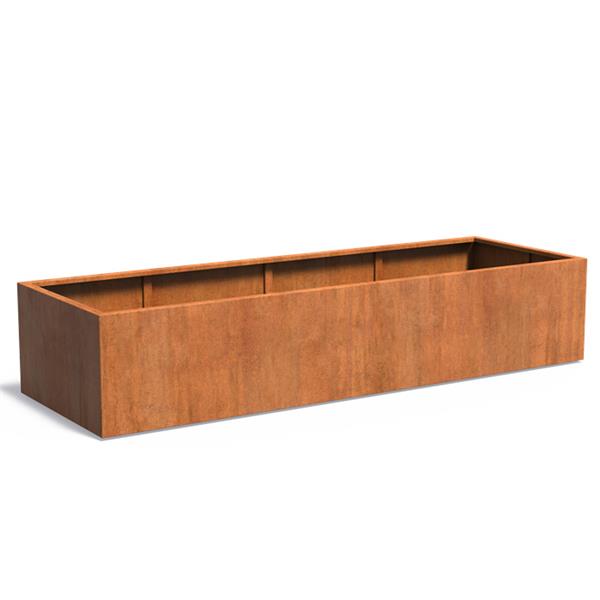 Grote foto cortenstaal akelei ca18.1 plantenbak 300x100x60 cm. cortenstalen bloembak tuin en terras bloembakken