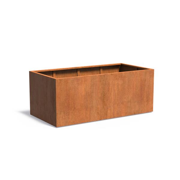 Grote foto cortenstaal akelei ca20 plantenbak 200x100x80 cm. cortenstalen bloembak tuin en terras bloembakken