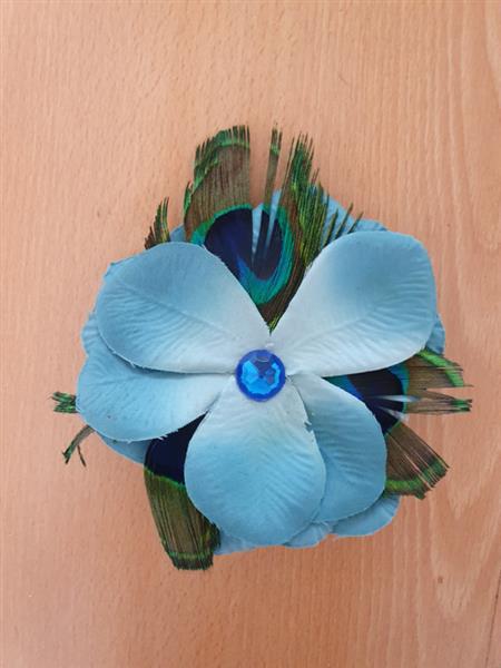 Grote foto blue peacock flower. kleding dames sieraden