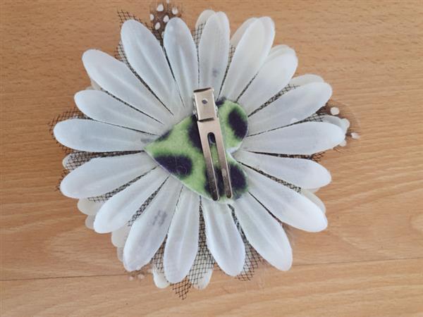Grote foto white feather daisy. kleding dames sieraden
