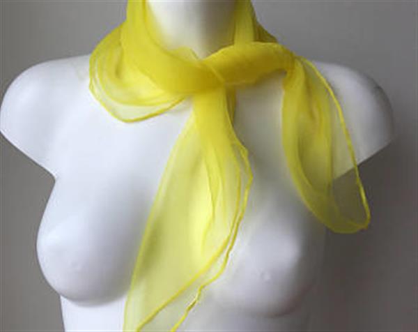 Grote foto sheer nylon scarve yellow kleding dames sieraden