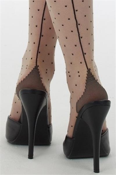 Grote foto what katie did retro seamed dot tights. kleding dames ondergoed