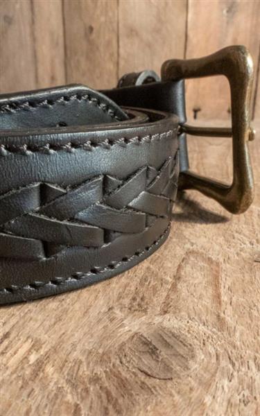 Grote foto rumble 59 leather belt with braided detail. kleding dames riemen