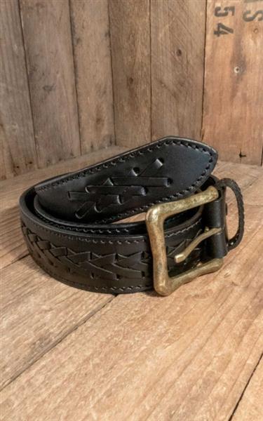 Grote foto rumble 59 leather belt with braided detail. kleding dames riemen