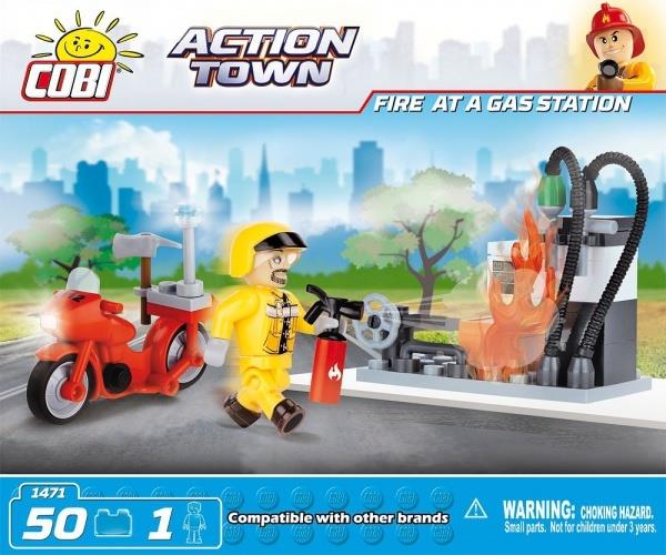 Grote foto cobi action town 1471 brandweer gasstation kinderen en baby overige