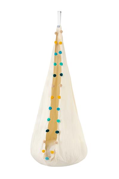 Grote foto hangnest schommel pompons kinderhangnest cocoon pompons kinderen en baby overige