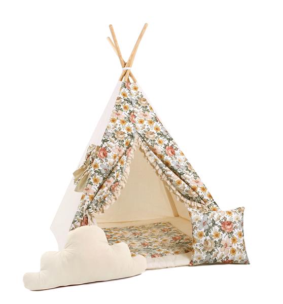 Grote foto tipi tent flowers met accessoires flowers speelmat en 2 kussens kinderen en baby overige