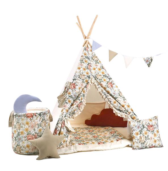 Grote foto tipi tent flowers met accessoires flowers speelmat en 2 kussens kinderen en baby overige