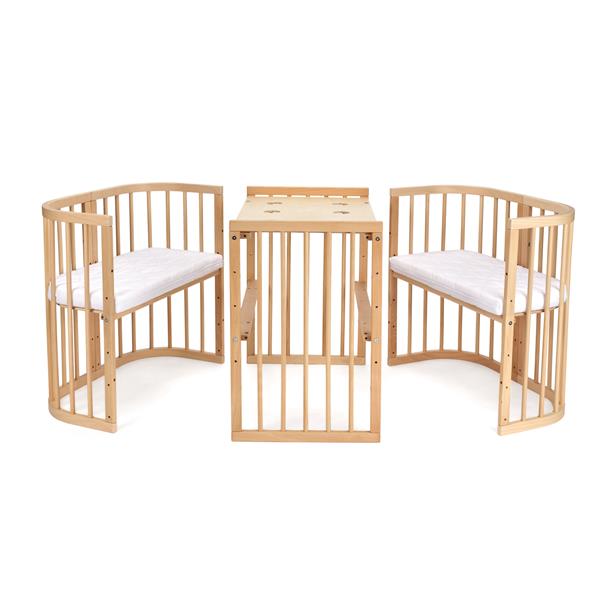 Grote foto multifunctioneel 7 in 1 babybed incl. matras natural kinderen en baby complete kinderkamers