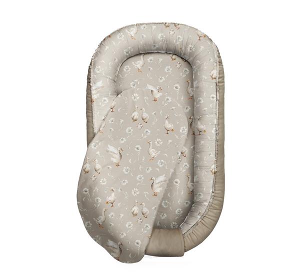 Grote foto babynest cocoon goose family vintage beige goose velvet vintage beige kinderen en baby complete kinderkamers