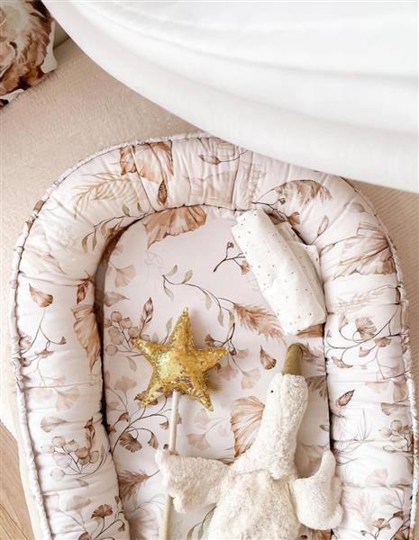 Grote foto babynest cocoon goose family vintage beige goose velvet vintage beige kinderen en baby complete kinderkamers