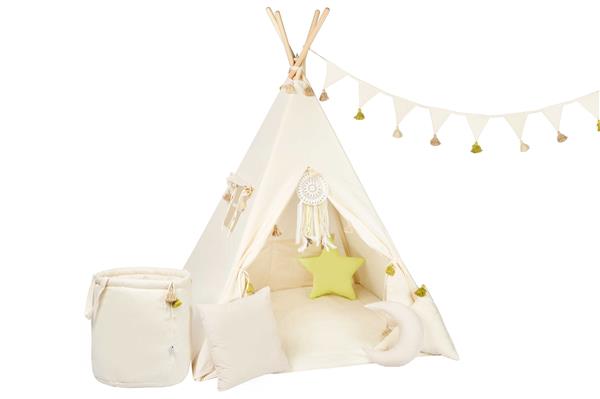 Grote foto tipi tent franjes xxl set tipi 3 kussens speelmat vlaggenlijn speelgoedmand hoes dr kinderen en baby overige