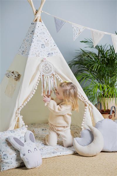 Grote foto tipi tent pastel friends xxl set tipi 4 kussens speelmat vlaggenlijn speelgoedmand hoes kinderen en baby overige