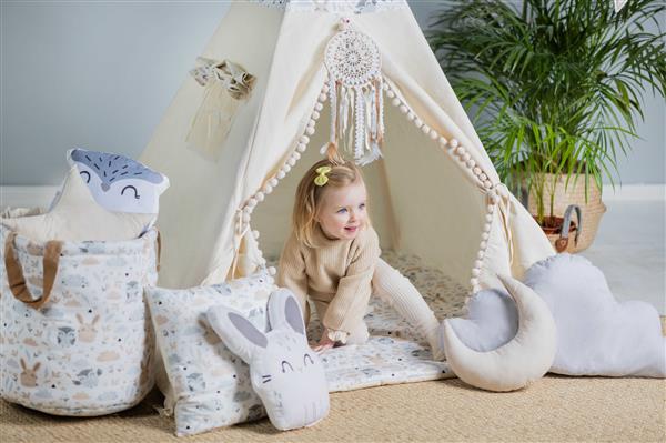 Grote foto tipi tent pastel friends xxl set tipi 4 kussens speelmat vlaggenlijn speelgoedmand hoes kinderen en baby overige