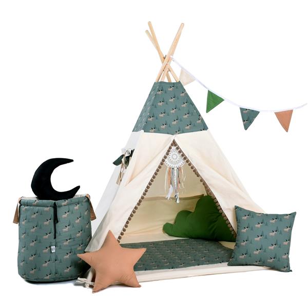 Grote foto tipi tent eland xxl set speelmat kussens vlaggenlijn dreamcatcher speelgoedmand hoes tipi 4 kinderen en baby overige