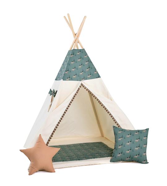 Grote foto tipi tent eland xxl set speelmat kussens vlaggenlijn dreamcatcher speelgoedmand hoes tipi 4 kinderen en baby overige