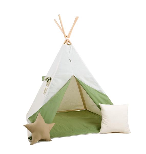 Grote foto tipi tent khaki met accessoires tipi khaki 2 kussens en mat kinderen en baby overige