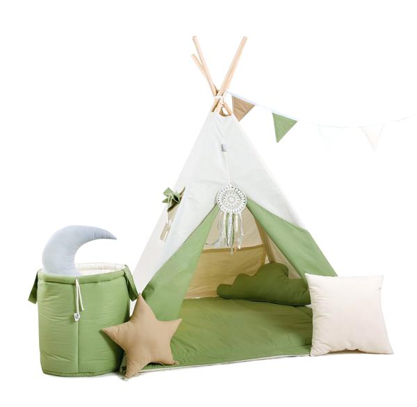 Grote foto tipi tent khaki met accessoires tipi khaki 2 kussens en mat kinderen en baby overige