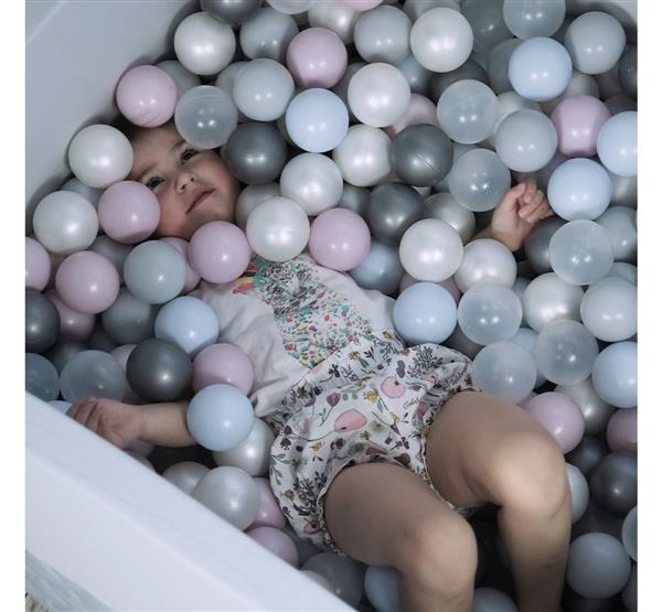Grote foto ballenbad velvet quilted rond grijs grijs 200 ballen kinderen en baby overige