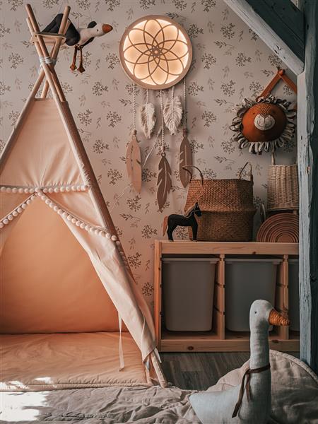 Grote foto houten wandlamp dreamcatcher dreamcatcher kinderen en baby complete kinderkamers