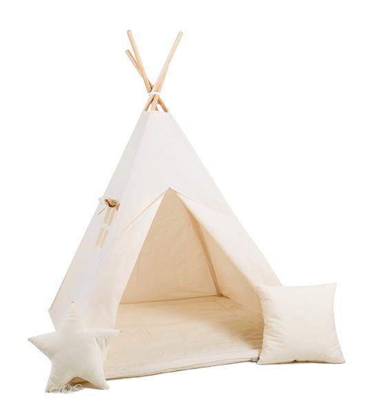 Grote foto tipi tent beige met speelmat en 2 kussens tipi 2 kussens en mat kinderen en baby overige