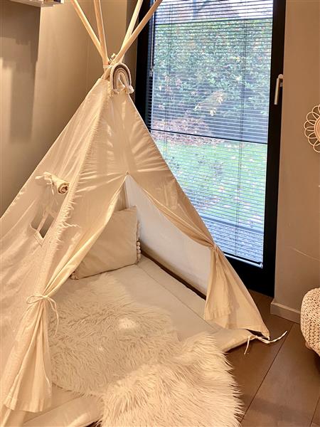 Grote foto tipi tent beige met speelmat en 2 kussens tipi 2 kussens en mat kinderen en baby overige