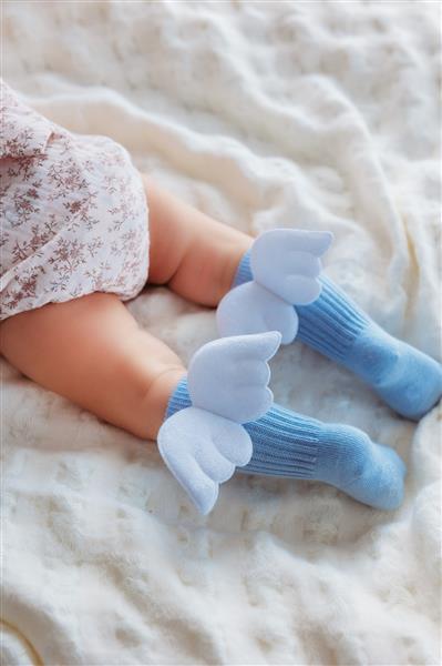 Grote foto kniekousen mama feet angel light blue 0 1 jaar kinderen en baby overige