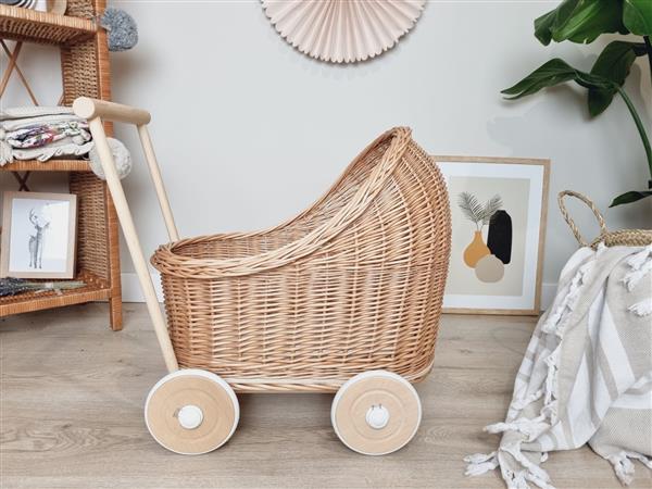 Grote foto poppenwagen loopwagen naturel naturel kinderen en baby poppen