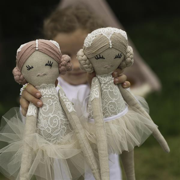 Grote foto handgemaakte pop ballerina blond blond kinderen en baby poppen