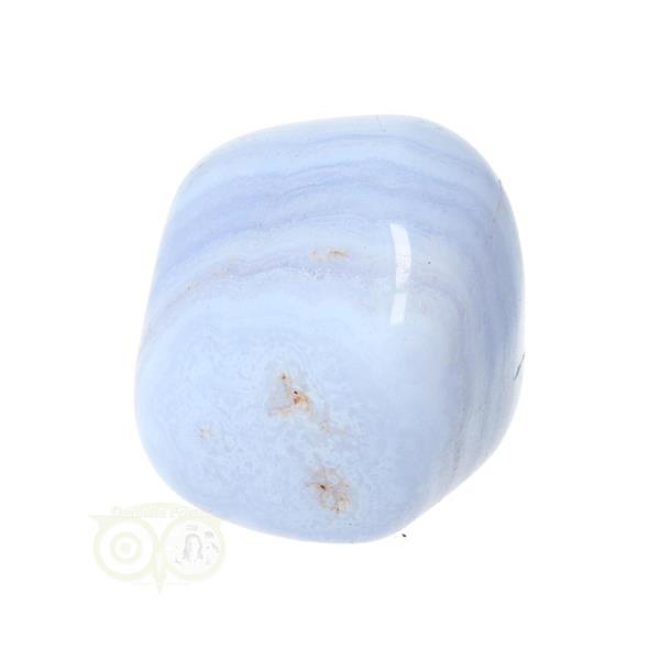 Grote foto blauwe chalcedoon blue lace agaat trommelsteen nr 39 36 gram verzamelen overige verzamelingen