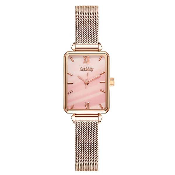 Grote foto luxe vierkant horloge voor dames armband met quartz wijzerplaat mesh kleding dames horloges