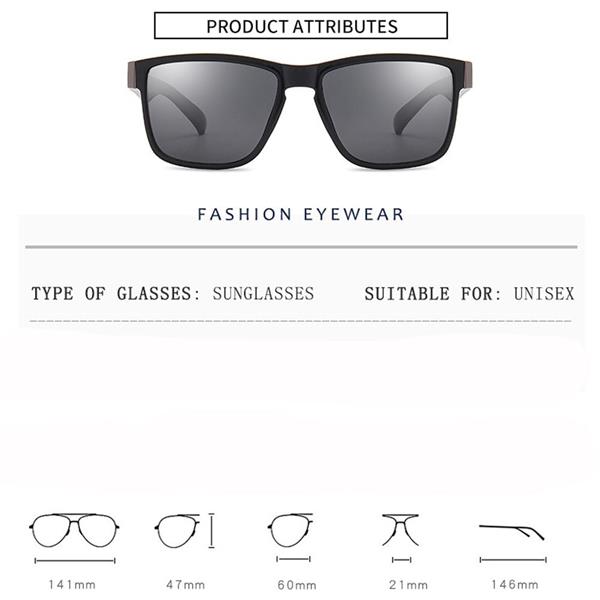 Grote foto unisex polaroid sunglasses square vintage glasses polarized kleding dames sieraden