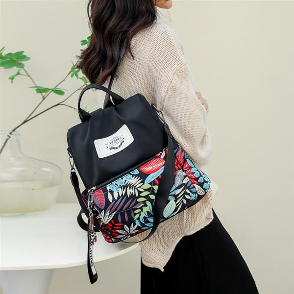 Grote foto plant print backpack for women colorful nylon student bag sieraden tassen en uiterlijk rugtassen