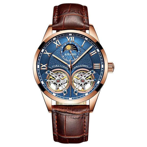 Grote foto luxury watch for men double flywheel mechanical clock kleding dames horloges